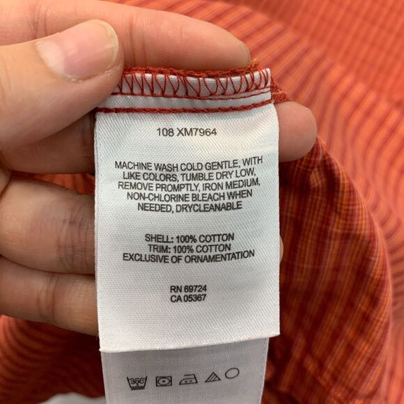 Columbia Shirt Mens XL Extra Large Red Yellow Plaid Cotton Button Up Collared - Picture 8 of 12